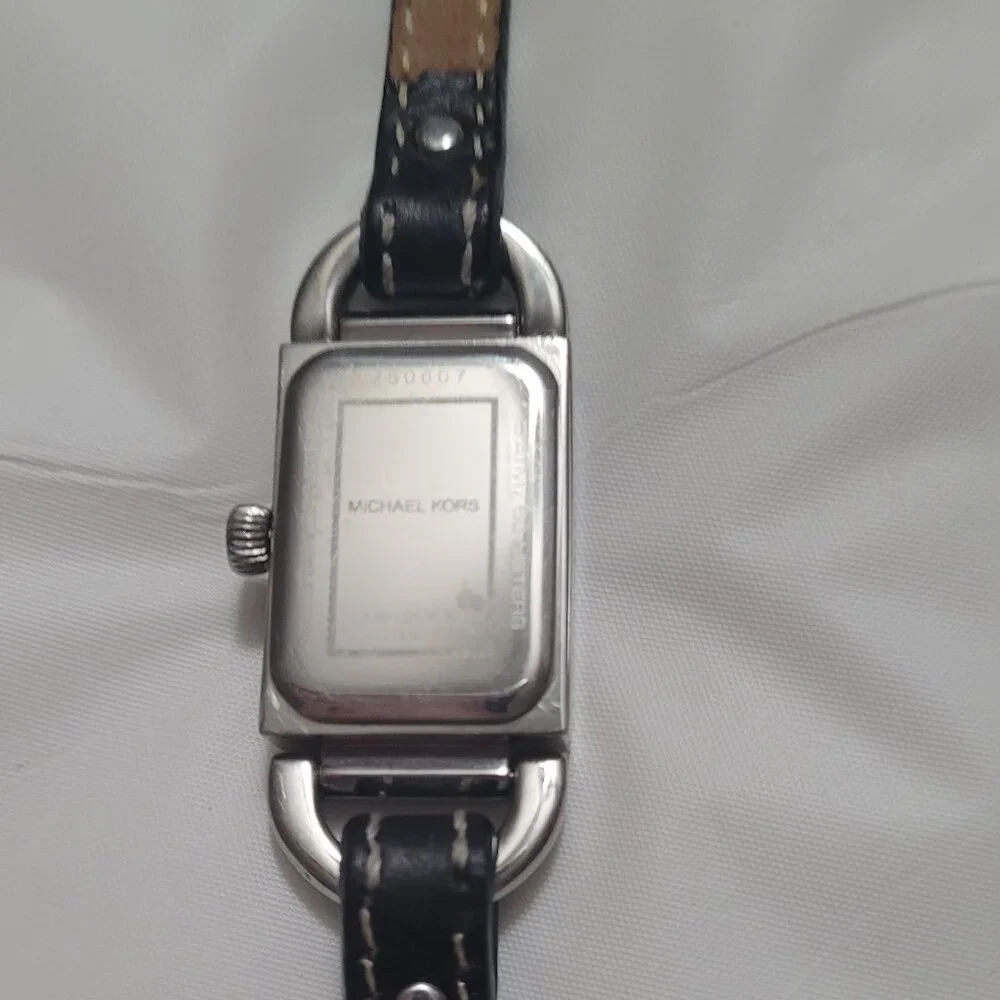 Silver Watch Michael Kors Black Band Ladies Vintage
